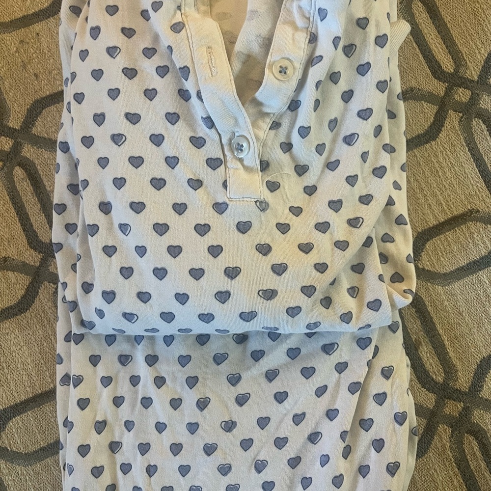 Roller Rabbit White and Blue Heart Kids Pajama Set